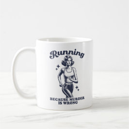 Funny Running Because Murder Is Wrong Retro 11oz Koffiemok