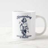 Funny Running Because Murder Is Wrong Retro 20oz Extra Grote Beker (Rechts)