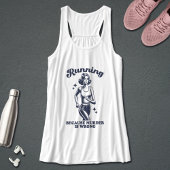 Funny Running Because Murder Is Wrong Retro Tanktop