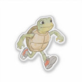 Funny Running Turtle Sticker | Cartoon (Voorkant)