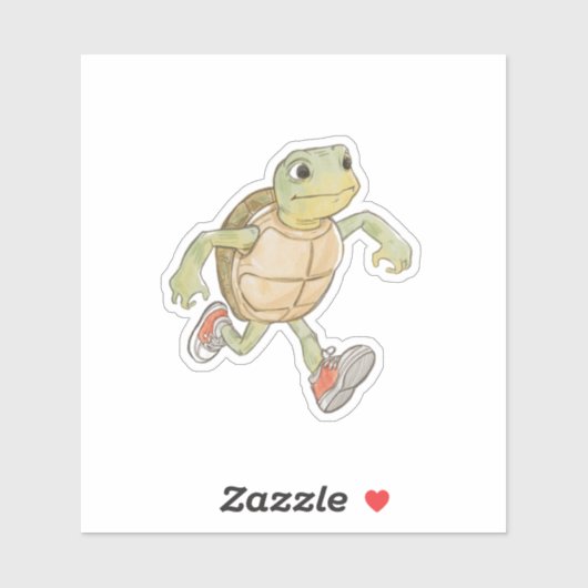 Funny Running Turtle Sticker | Cartoon (Vel)