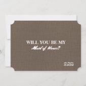 Funny Rustic Bridesmaid / Maid of Honor proposal Kaart (Achterkant)