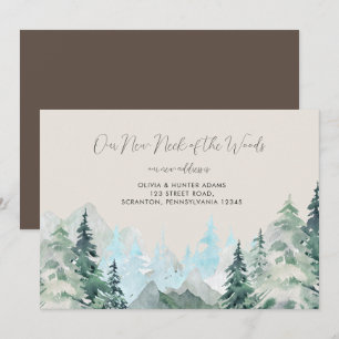 Funny Rustic Neck of the Bossen Moving Announcemen Kaart