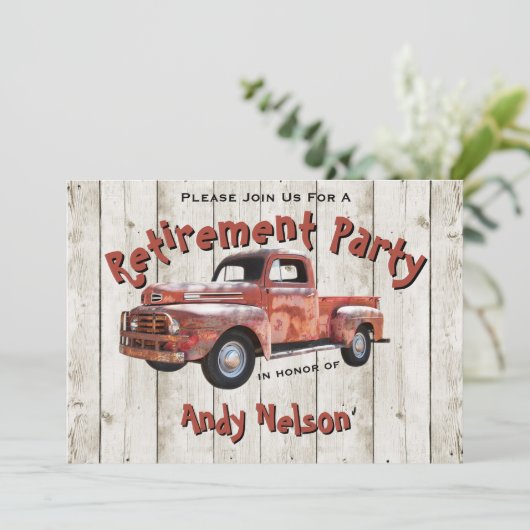 Funny Rustic Retirement Party Kaart (Staand voorkant)