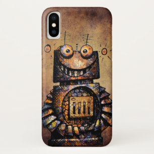 Funny Rusty Steampunk Robot iPhone X Hoesje