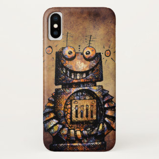 Funny Rusty Steampunk Robot iPhone X Hoesje
