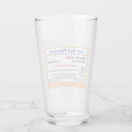 Funny RX Prescription Shot Glass Glas (Achterkant)