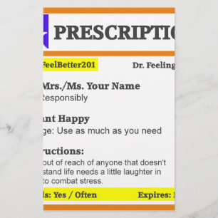 Funny rx recept briefpapier