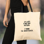 Funny Sac fourre-tout minimaliste pour Moody<br><div class="desc">Ensoleillement? Peu importe. Cette fourre-tout moderne et pleine d'esprit est parfaite pour tous ceux qui vivent en noir toute l'année. Minimaliste,  chic,  et juste la bonne dose de sarcasme.</div>