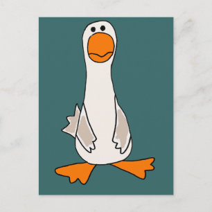 Funny Sad Goose Cartoon Briefkaart