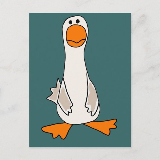 Funny Sad Goose Cartoon Briefkaart (Voorkant)