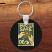 Funny Safe Decks Trading Card Game Pun Humor  Sleutelhanger (Voorkant)