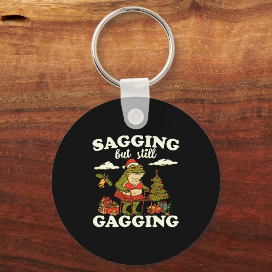 Funny Sagging But Still Gagging Santa Frog Meme Ch Sleutelhanger (Voorkant)