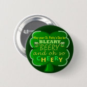 Funny Saint Patrick's Day Beer Ronde Button 5,7 Cm (Voorkant /achterkant)