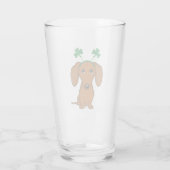 Funny Saint Patrick's Day Dachshund Shamrocks Glas (Achterkant)