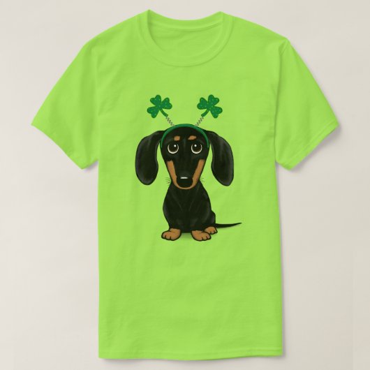 Funny Saint Patrick's Day Dachshund Shamrocks T-shirt (Design voorkant)
