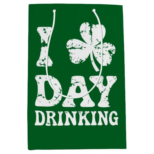 Funny Saint Patricks Day Party St Pats Funny Drink Medium Cadeauzakje (Voorkant)