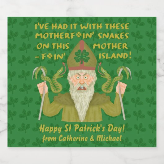 Funny Saint Patrick's Day Sakes Joke Green Irish Bier Etiket (Enkel label)