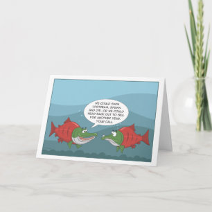 Funny Salmon: Verjaardag, Jubileum, Nieuwjaarskaar Feestdagen Kaart