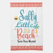 Funny Salty Little Beach Customizable Theedoek (Verticaal)