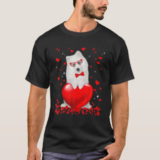Funny Samoyed Dog Heart Valentine Dog Lover T-shirt
