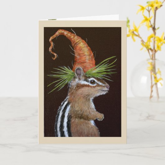 Funny Samuel la carte de voeux chipmunk (Fleur jaune)