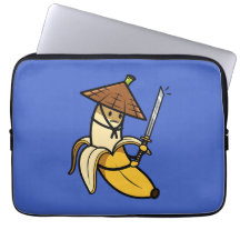 Funny Samurai Banana Ronin Cartoon Illustration