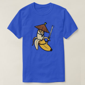 Funny Samurai Banana Ronin Cartoon Illustration T-shirt