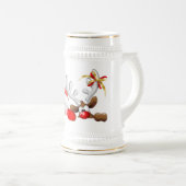 Funny Santa and Reindeer Cartoon Beer Stein Bierpul (Voorkant rechts)