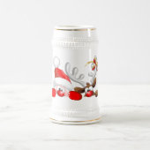 Funny Santa and Reindeer Cartoon Beer Stein Bierpul (Center)
