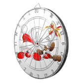 Funny Santa and Reindeer Cartoon Dartbord (Voorkant Rechts)