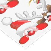 Funny Santa and Reindeer Cartoon         Korte Tafelloper (Hoek)