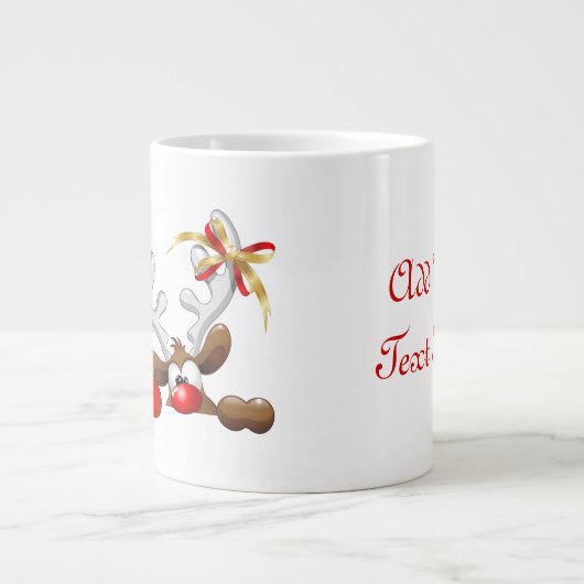 Funny Santa and Reindeer Cartoon Mok (Voorkant)