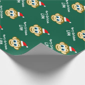 Funny Santa ape Christmas wrapping paper for kids Cadeaupapier (Hoek)