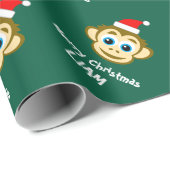 Funny Santa ape Christmas wrapping paper for kids Cadeaupapier (Rol Hoek)
