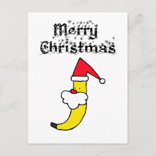 Funny Santa Banana Merry Kerstmis Briefkaart