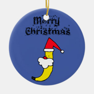 Funny Santa Banana Merry Kerstmis Keramisch Ornament