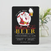 Funny Santa Beer-kerstfeestdag Kaart (Staand voorkant)