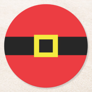 Funny Santa Belly Belt Buckle Holiday Kerstmis Ronde Kartonnen Onderzetter