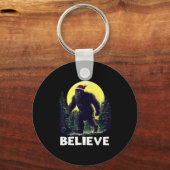 Funny Santa Bigfoot Christmas Sasquatch Believe Xm Sleutelhanger (Voorkant)