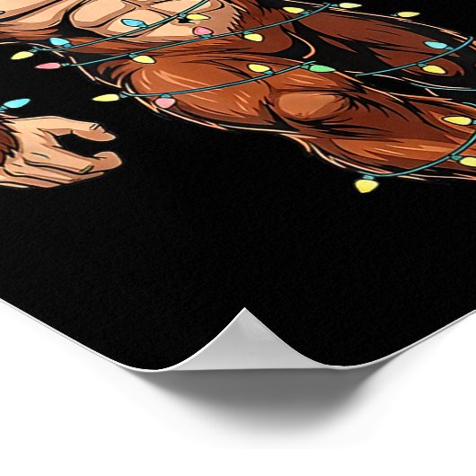 Funny Santa Bigfoot Christmas Tree Christmas Crypt Poster (Hoek)