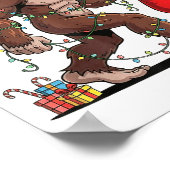 Funny Santa Bigfoot Christmas Tree Lights Xmas Boy Poster (Hoek)