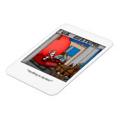 Funny Santa bij de douane-Humor Magnet Gift Magneet (Linkerzijde)