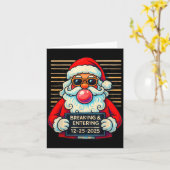 Funny Santa Breaking And Entering Christmas  Kaart (Gele Bloem)