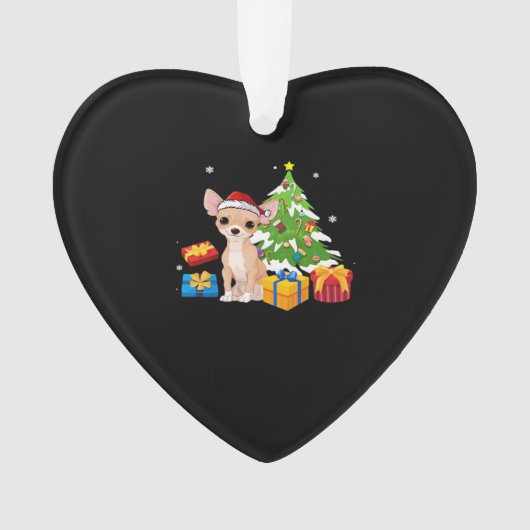 Funny Santa Chihuahua Dog Christmas Tree Gifts Xma Ornament (voorkant)