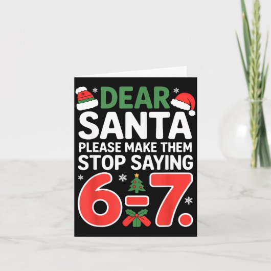 Funny Santa Christmas 67 Meme Six Seven  Kaart (Voorkant)