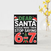 Funny Santa Christmas 67 Meme Six Seven  Kaart (Gele Bloem)