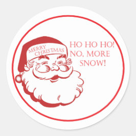Funny Santa Christmas Holiday Envelope Seals Cute  Ronde Sticker