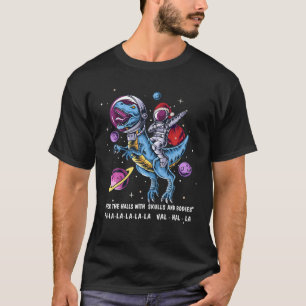 Funny Santa Claus Astronaut Kerstmis Riding Dinos T-shirt