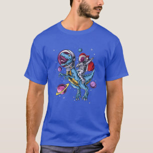 Funny Santa Claus Astronaut Kerstmis Riding Dinos T-shirt